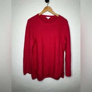 J. Jill Red Crew Neck Sweater